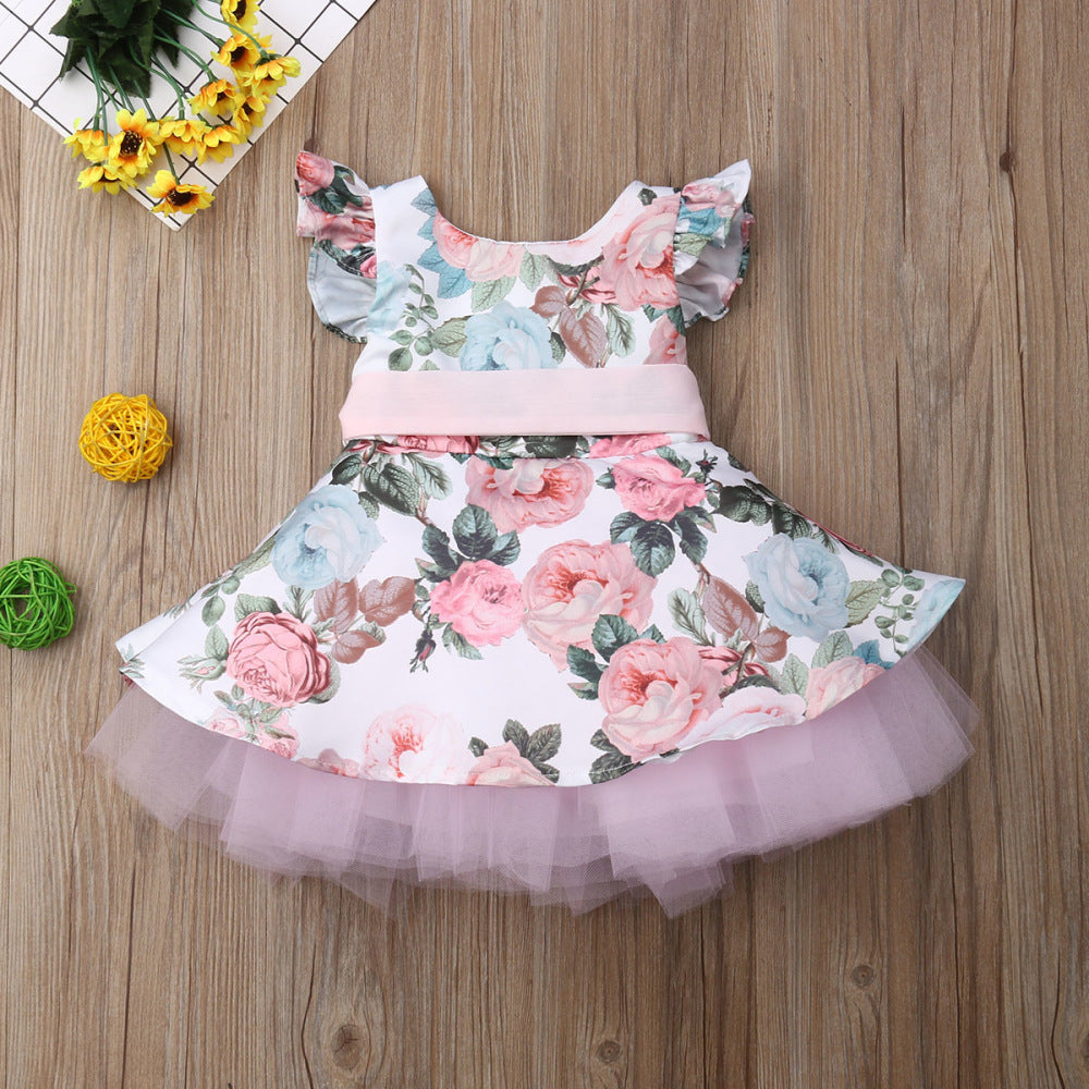 Floral Newborn Outing Dress – Baby Girl Party Dress Outfit