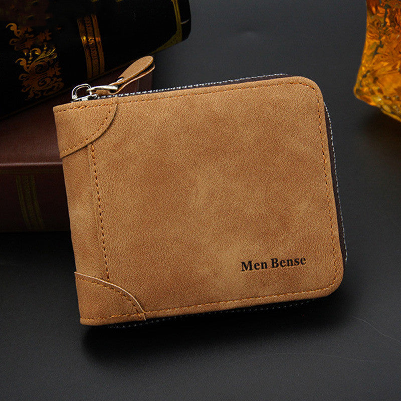 Men's Frosted Simplicity PU Leather Wallet Solid Color