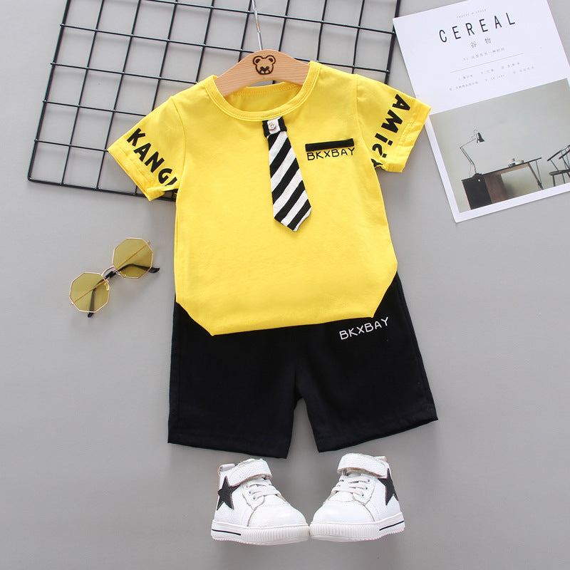 Two-Piece Baby Short Sleeve T-Shirt Set – Casual Summer Outfit