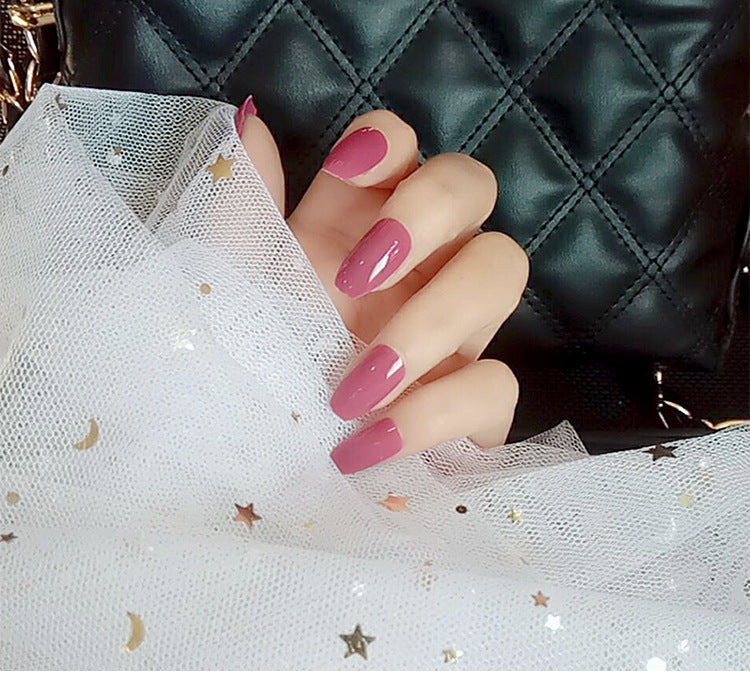 Creative Solid Color 24 Pieces Trapezoidal Nail Tips
