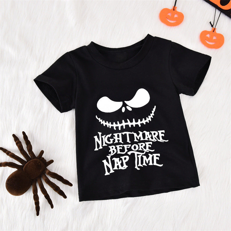 Halloween Black Short Sleeve T-Shirt Trousers