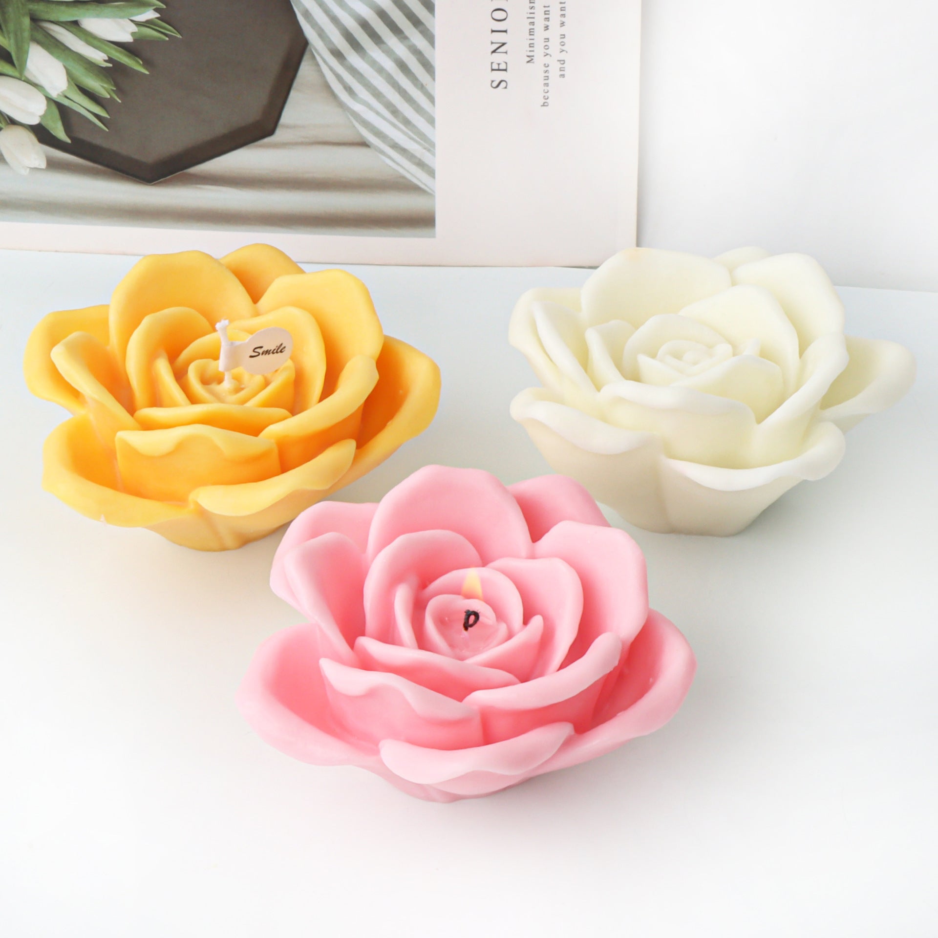 Peony Flower Silicone Candle Mold Aromatherapy Plaster Decoration Mold