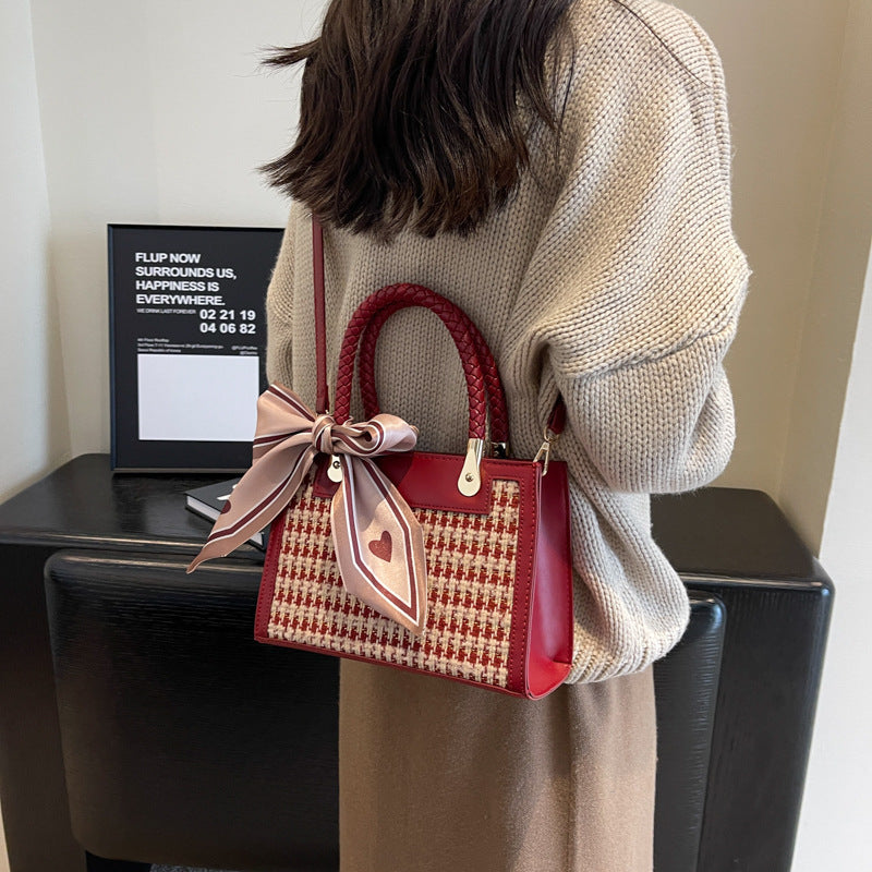 Women's PU Crossbody Tote Bag Urban Simplicity Red Chic