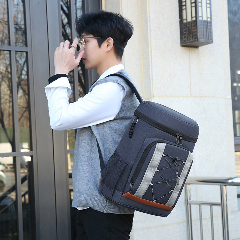 Unisex Oxford Cloth Insulated Picnic Backpack Aluminum Foil