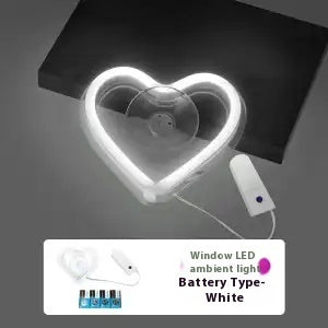 Triangle Window Neon Light Car Decoration Heart Light