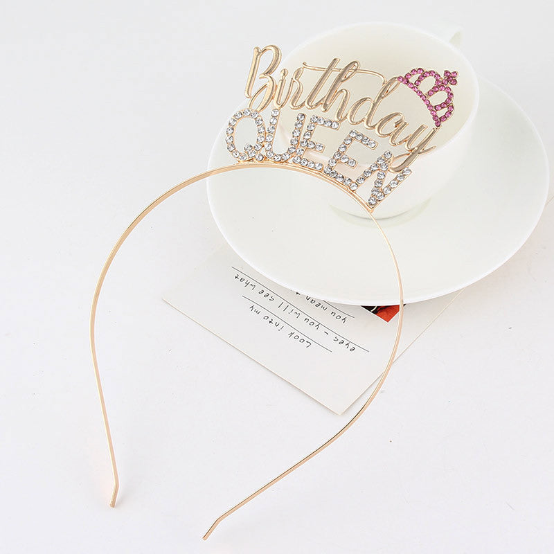 Creative Diamond Alphabet Headdress Birthday Hair Accessories