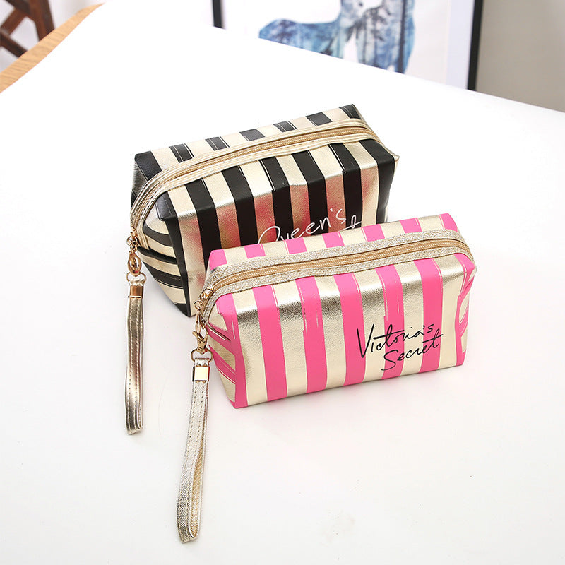 Phnom Penh Striped Makeup Bag – Travel Cosmetic Organizer