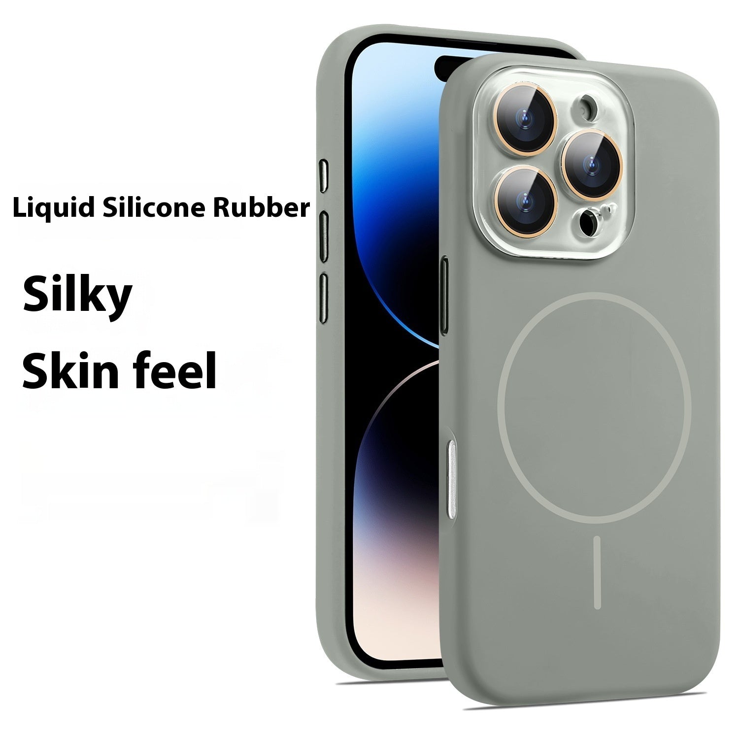 Liquid Silicone Magnetic Crystal Lens Phone Case Protective Cover