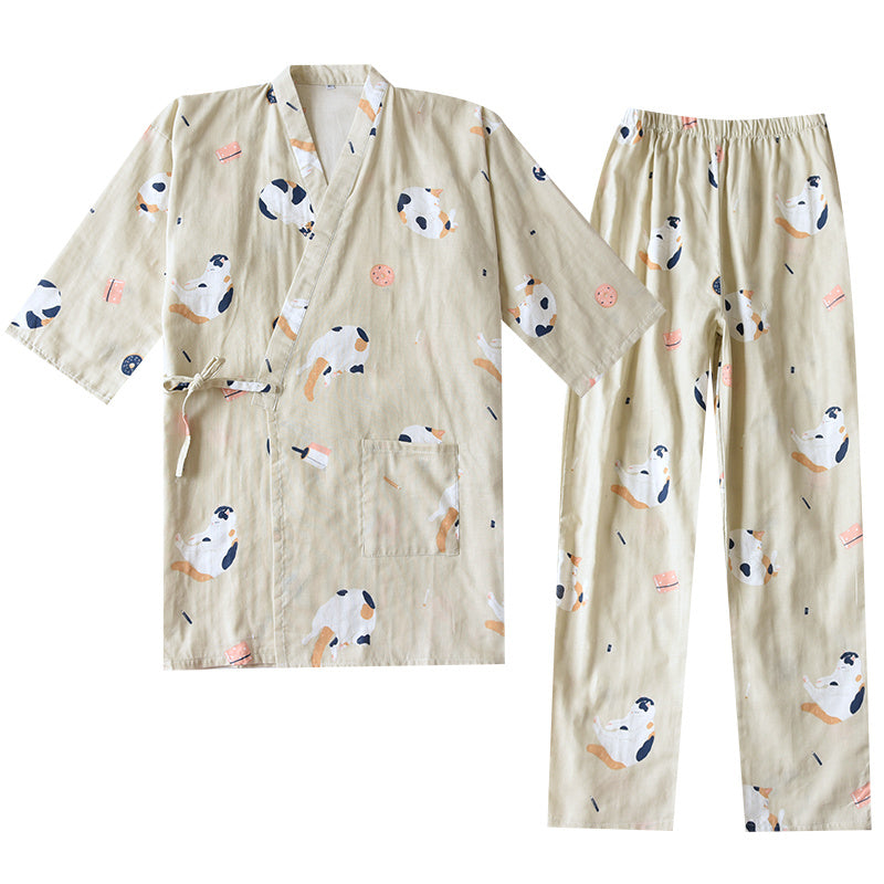Cardigan Cotton Loungewear Comfortable Suit Pajamas