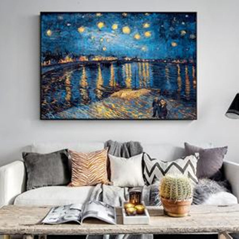 Starry Night Canvas Painting Home Decorations