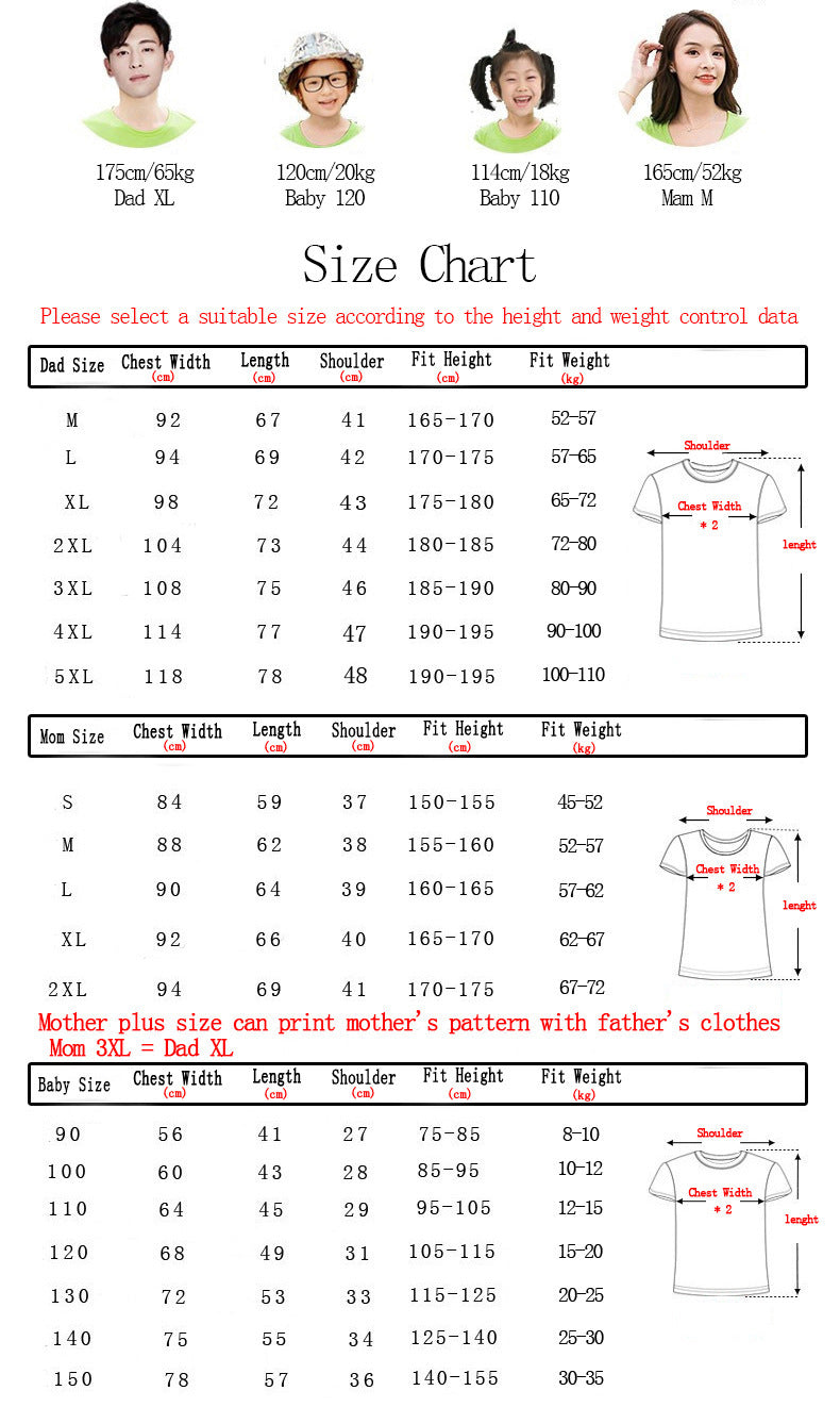 European And American Christmas Parent-child Outfit A Family Of Four Pack Printed Short Sleeves