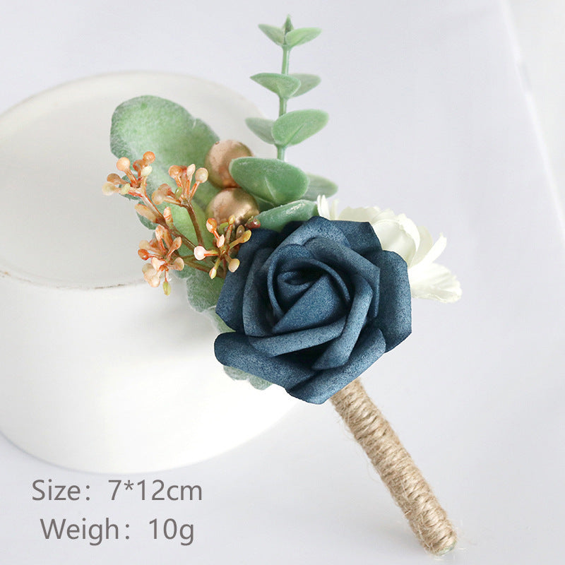 European Style Mori Style Wedding Groom Bride Simulation PE Corsage