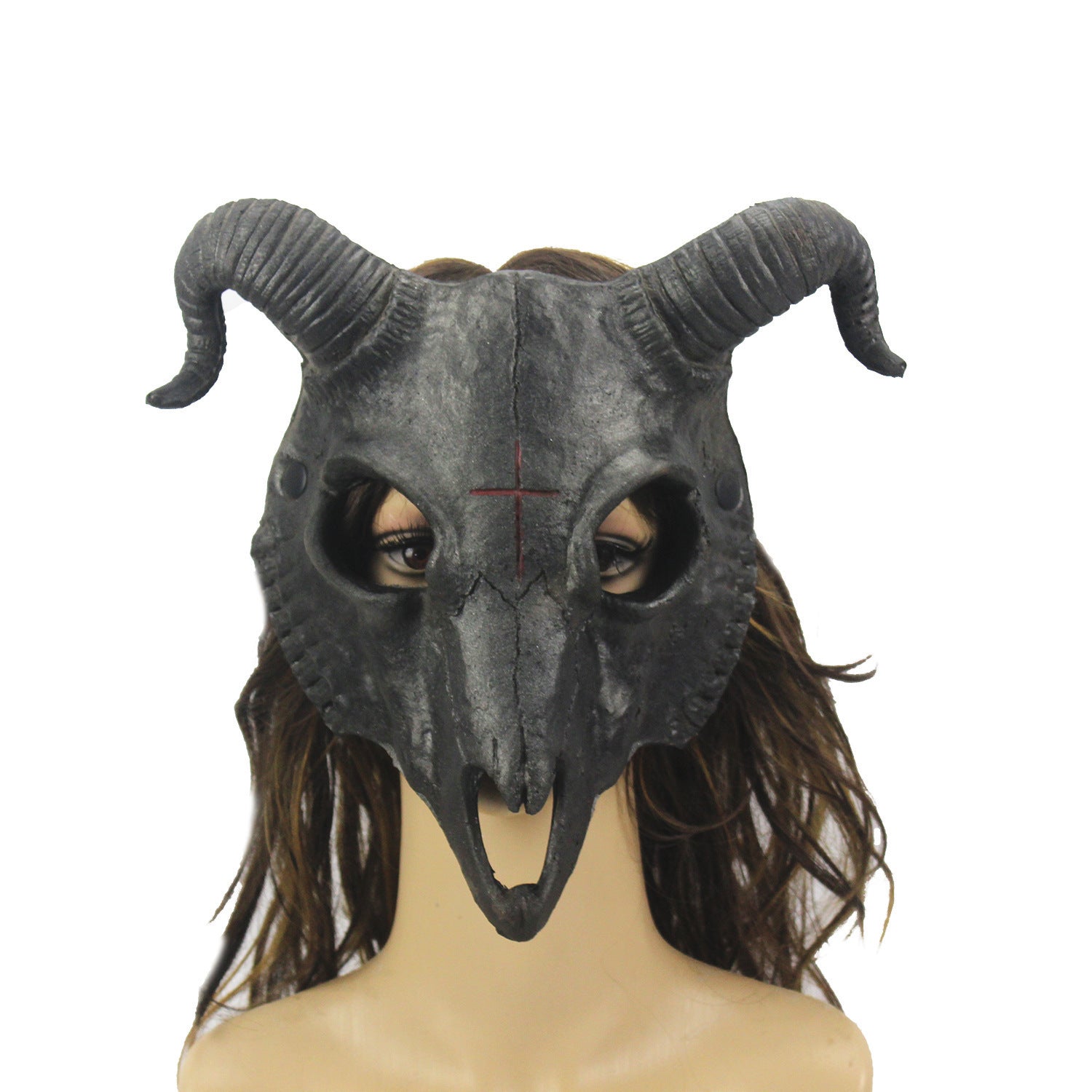 Goat Mask – Realistic PU Animal Headgear for Halloween Party and Cosplay