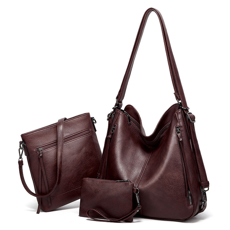 Women’s 3-Piece Shoulder Bag Set – Tote, Crossbody & Backpack