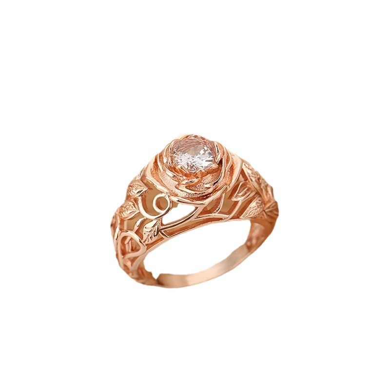 Fashion White Zircon Flower Ring
