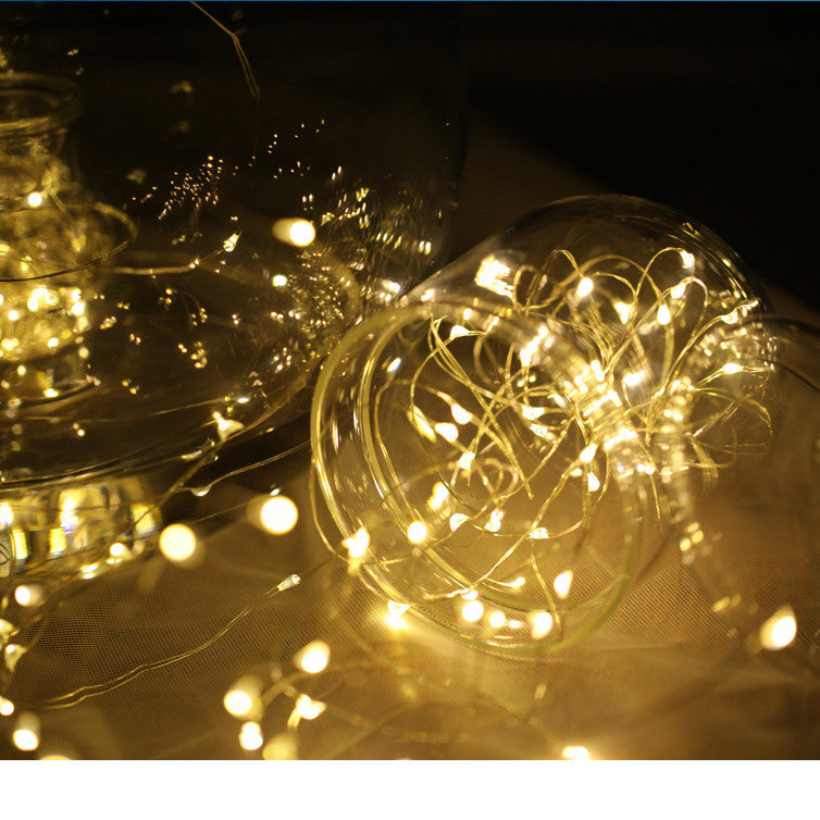 LED Color Atmosphere Decorative Button Battery Box Copper Wire Lamp String