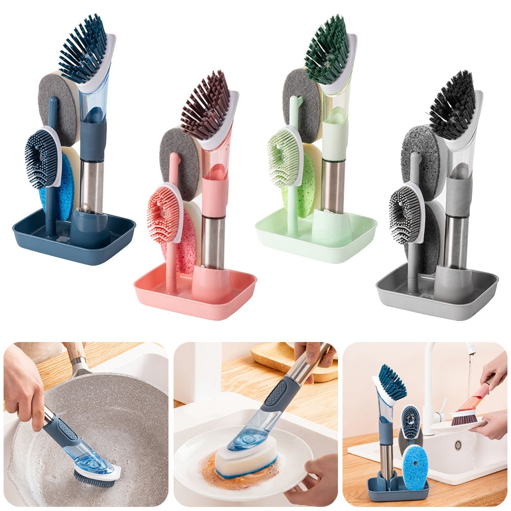 Multifunctional Long Handle Dish Brush – Kitchen Oily Sponge Cleaning Tool