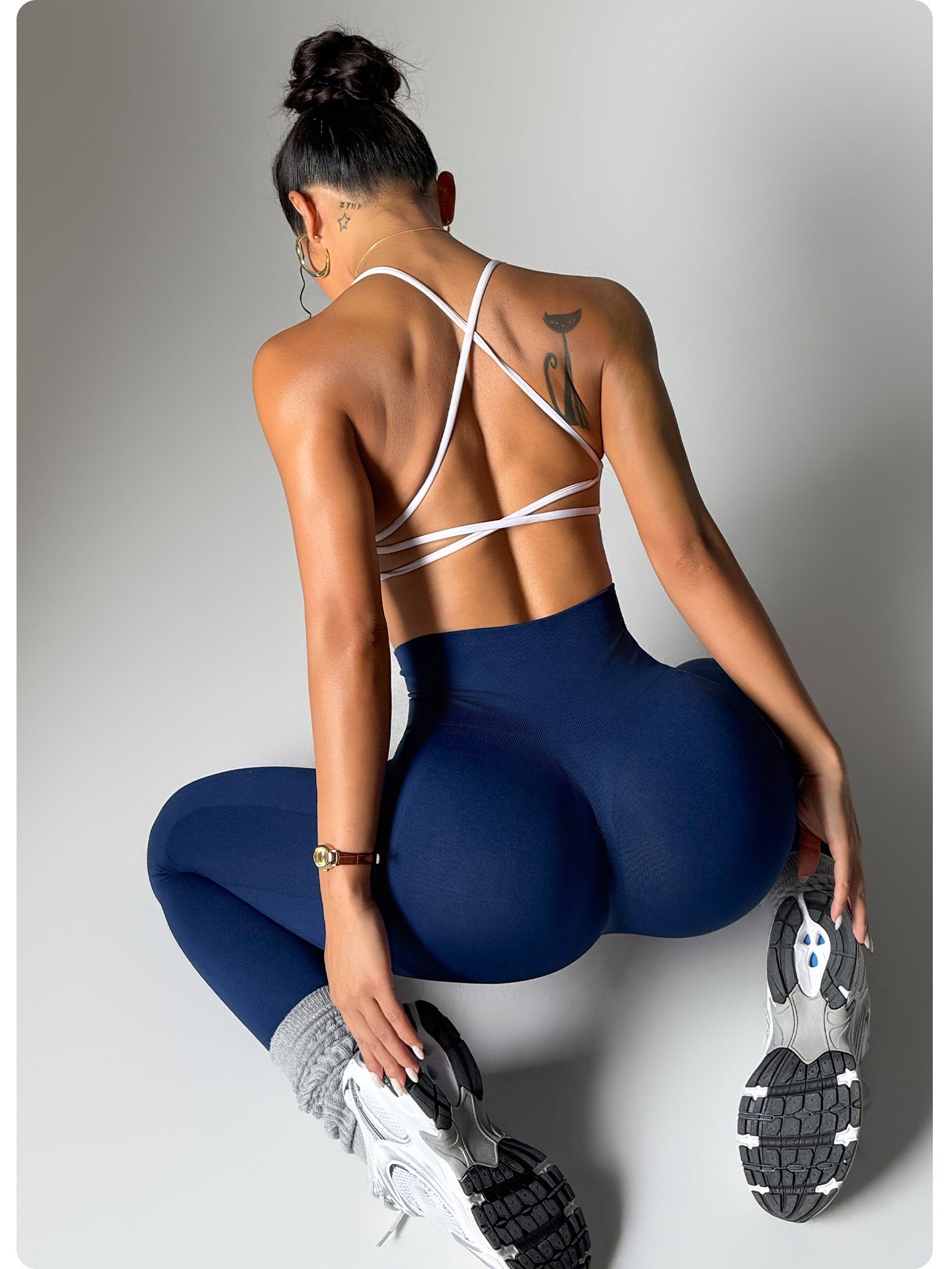 Women’s Dark Blue Yoga Pants – High Stretch Hip-Lifting Shaping Trousers