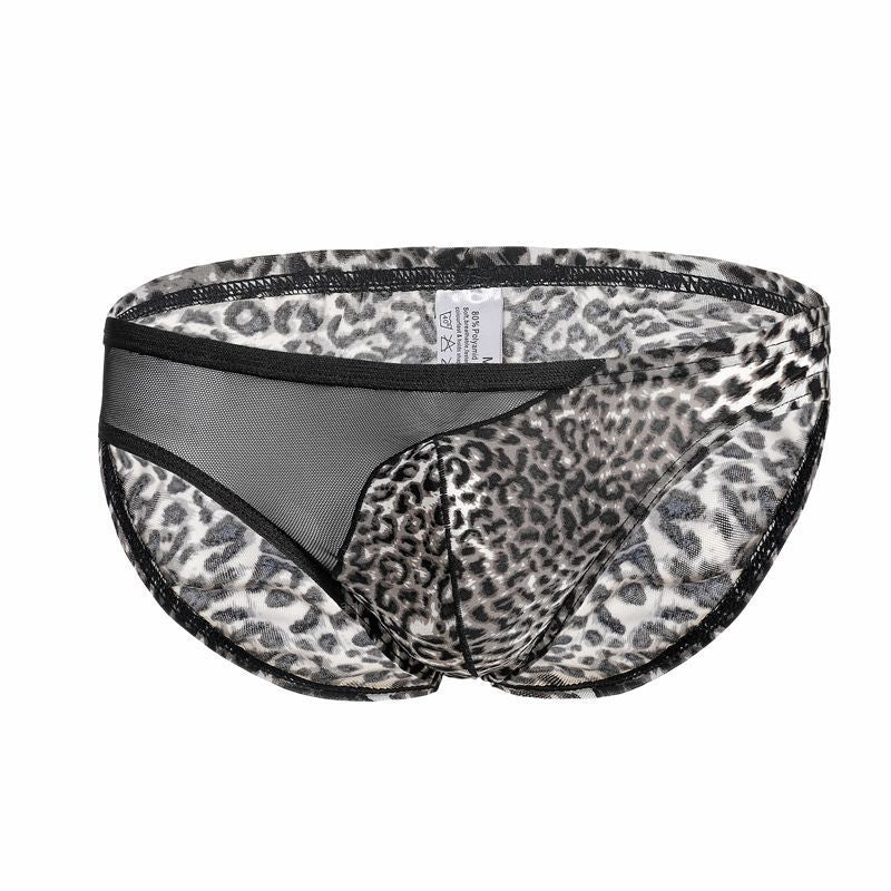Men's Underwear Leopard Briefs Fashion Wild Men's Underwear Mesh Breathable Tide