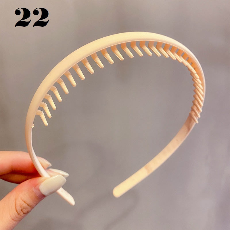 Simple Serrated Non-slip Solid Color Hair Headband