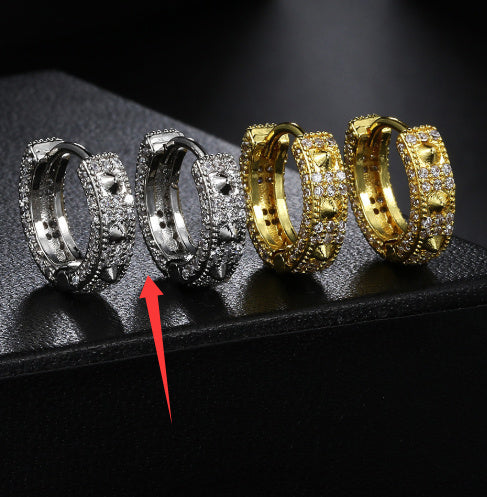 European And American Full Diamond Hip Hop Ear Clip