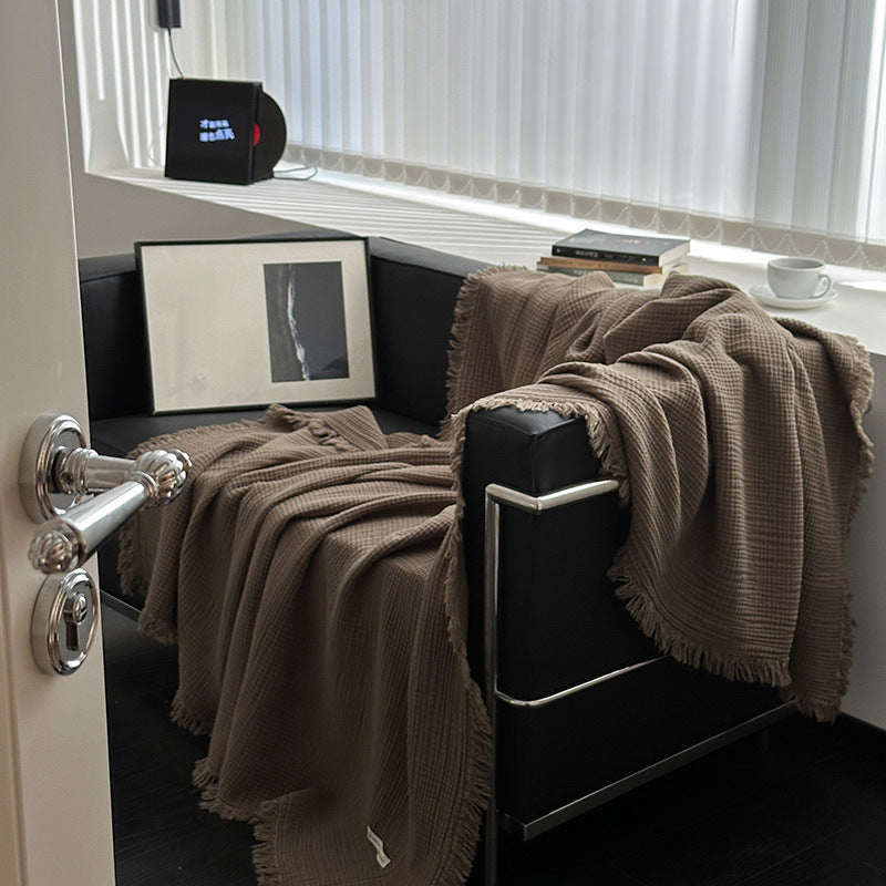 Household Fashion Tassel Simple Cloth Blanket