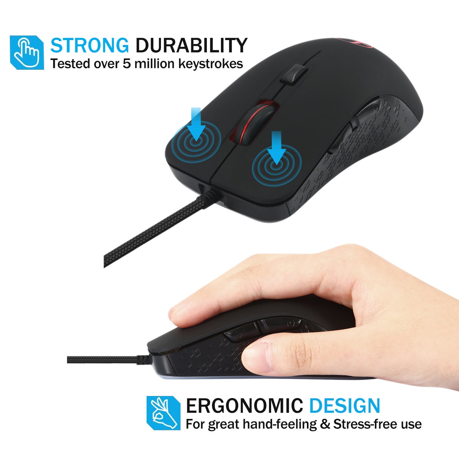 Wired Optical Mouse – 7-Key, 2400 DPI, PS/2 Interface (Office/Gaming)