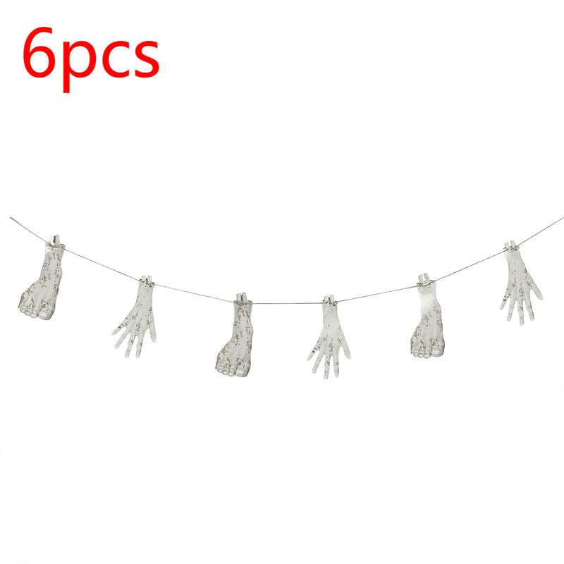Halloween Decoration Haunted House Horror Upside Down Broken Hand Knife String