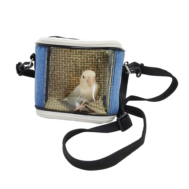 Plastic Portable Parrot Carrying Cage with Removable Cushion