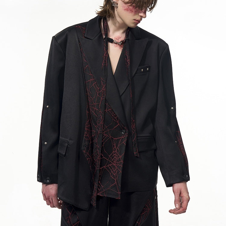 Original Fake Two-piece Structural Stitching Suit