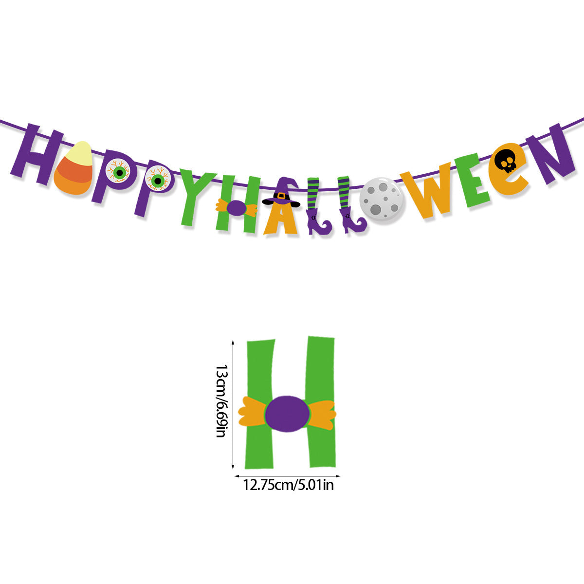 Halloween Party Pumpkin Triangle Banner Hanging Flag Party Scene Layout Decoration