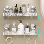 Bathroom Suction Plastic Storage Rack – Wall-Mounted, No-Drill Organizer