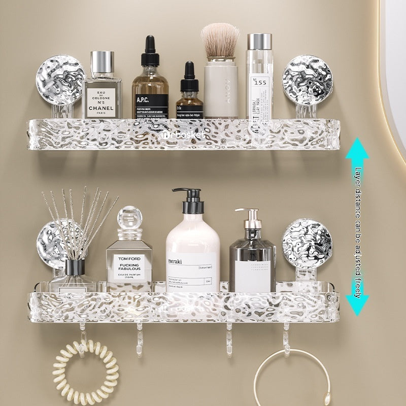 Bathroom Suction Plastic Storage Rack – Wall-Mounted, No-Drill Organizer