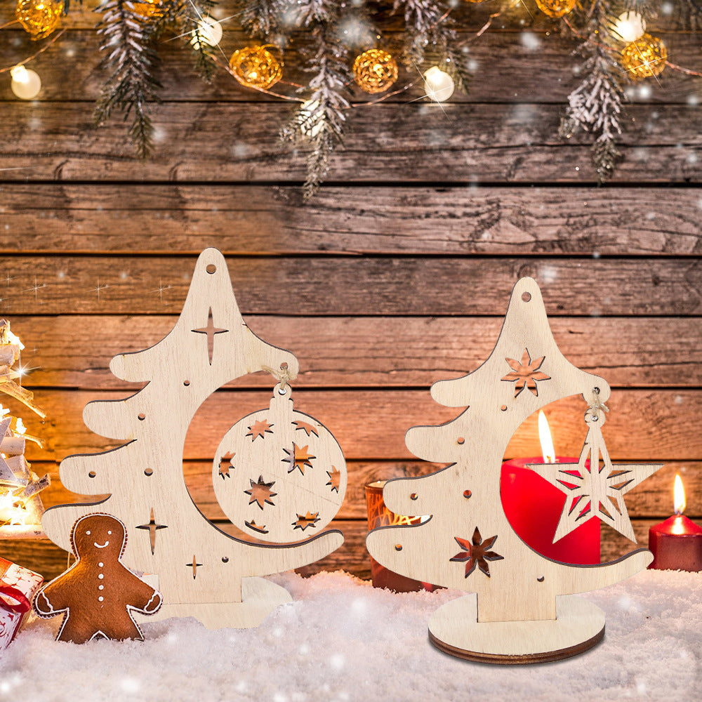 DIY Christmas Tree Hollow Hanging Decoration Table Holiday Party