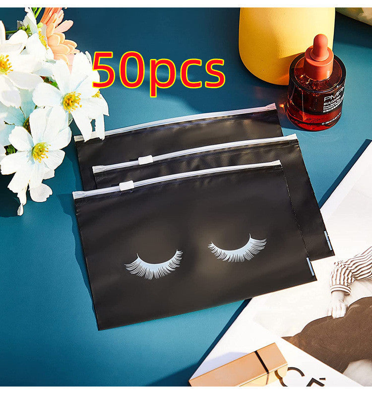 Eyelash EVA Black Zippered Makeup Storage Bag