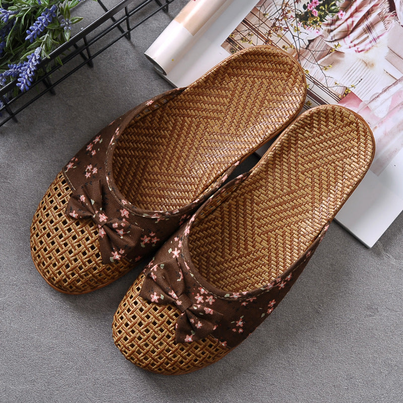 Indoor Non-slip Thick-soled Floor Linen Slippers