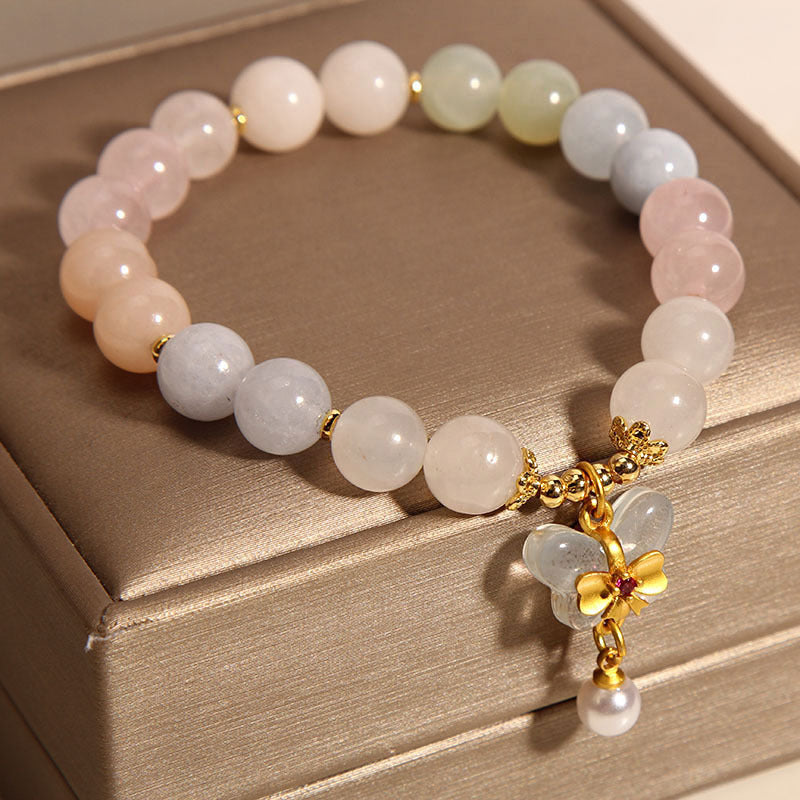 Candy Color Natural Morganite Bracelet Crystal Jade
