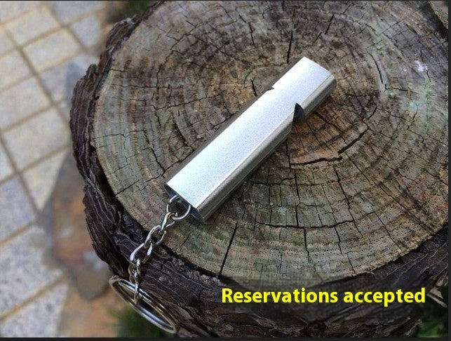 Double Hole High-frequency Aluminum Alloy Whistle Outdoor Survival