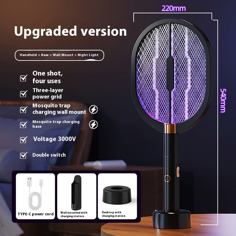 Electric Mosquito Swatter With Rechargeable Automatic Mosquito Attraction