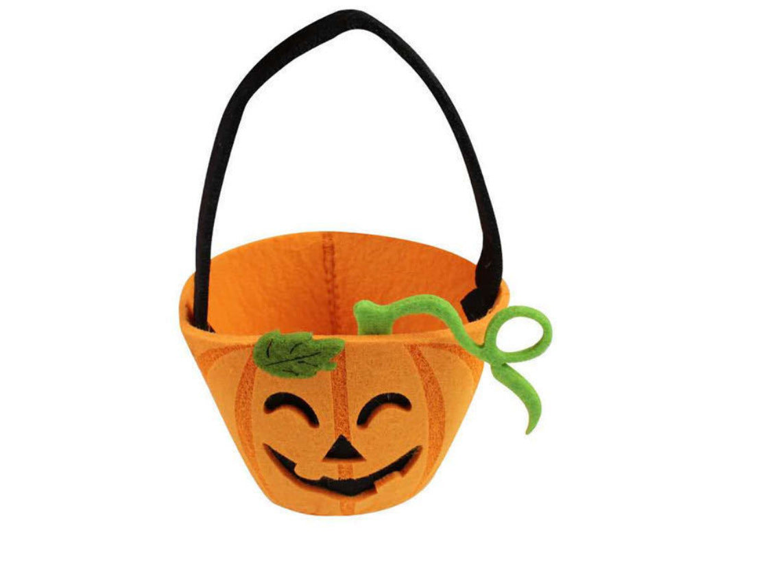 Halloween Pumpkin Candy Bag – Creative Trick or Treat Gift Basket for Cookies and Party Favors