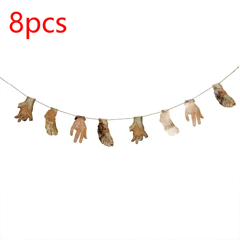 Halloween Decoration Haunted House Horror Upside Down Broken Hand Knife String