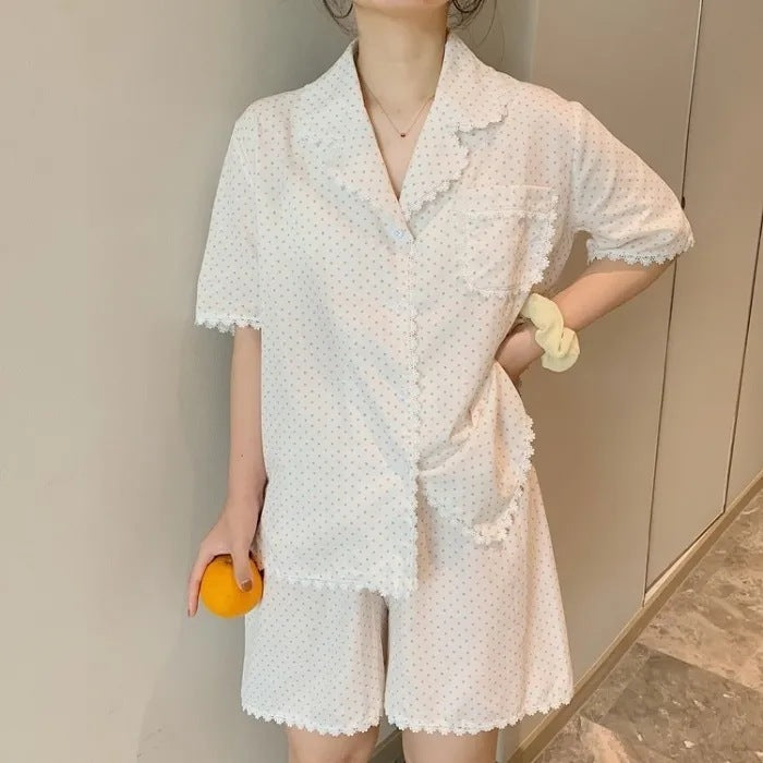 Women's New Loose Simple Polka Dot Loungewear Suit