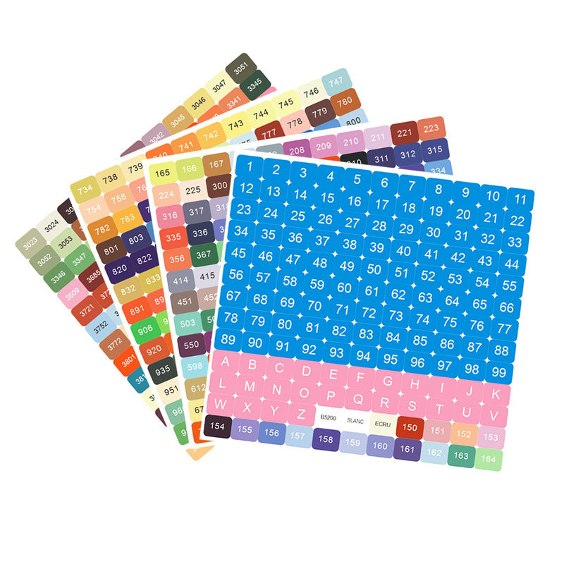 Diamond Painting Color Sticker – Cross Stitch Label Number & Letter Sticker Set
