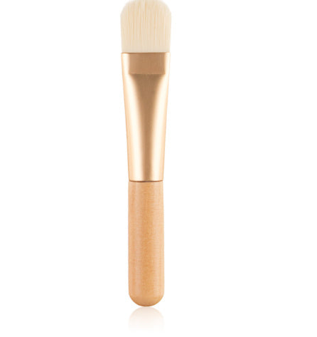Short-Handle Wooden Makeup Brush with Soft Artificial Fiber Bristles