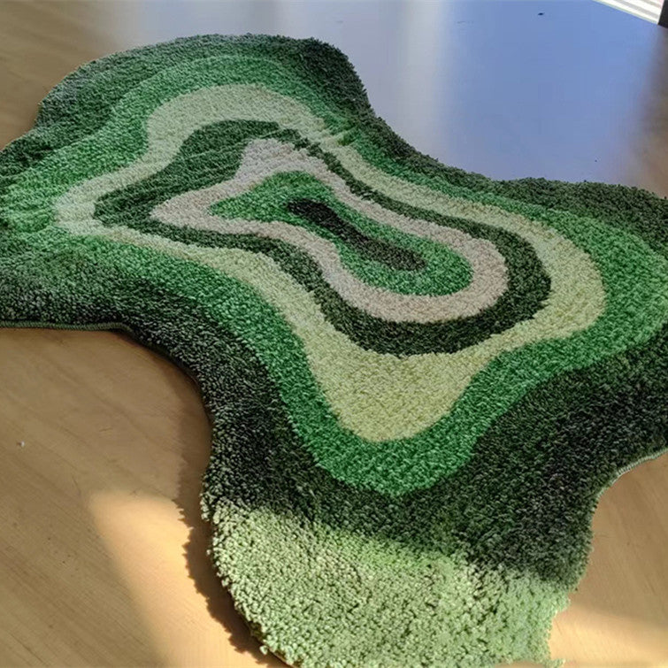 Cute Animal Cartoon Bathroom Mat – Flocking Carpet Floor Rug, Machine Washable, Anti-Slip Alien Shape