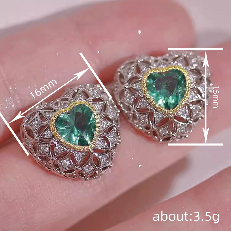 Heart-shaped Stud Earrings For Women Niche Design Advanced