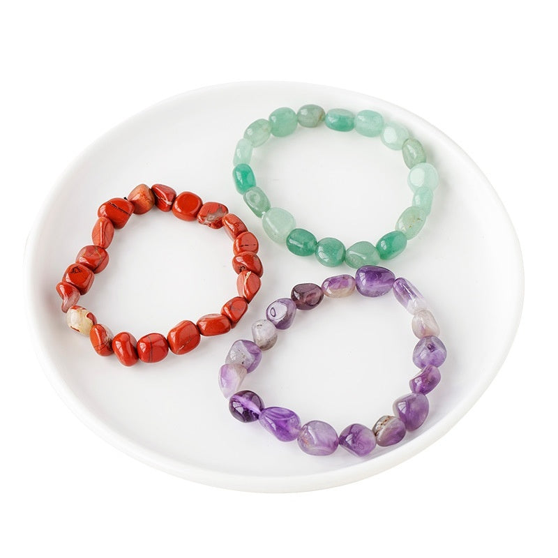 Natural Amethyst Large Particle Gravel Rolling Stone Bracelet