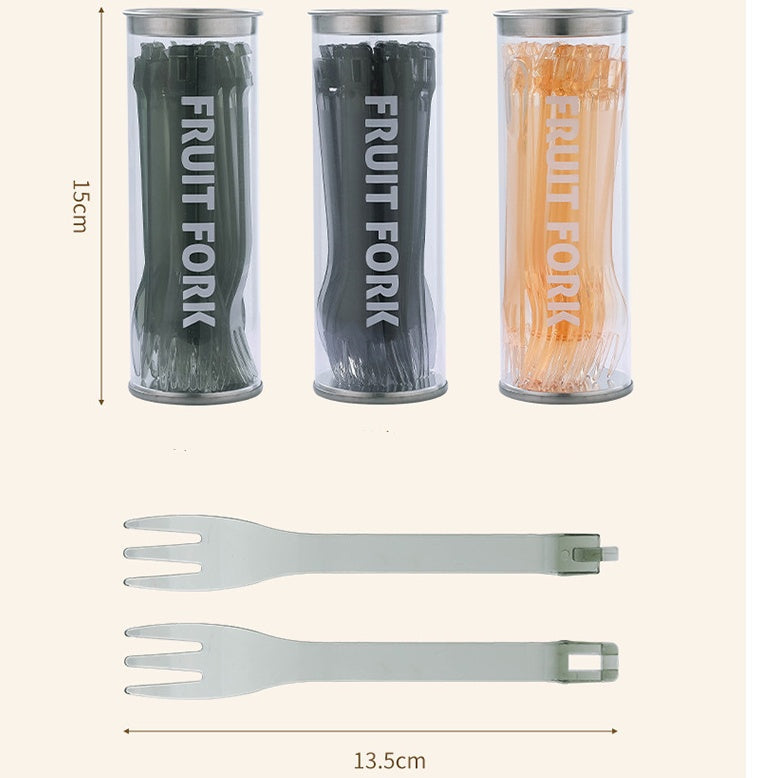 Plastic 2 In 1 Fruit Fork Kitchen Gadget Set Colorful