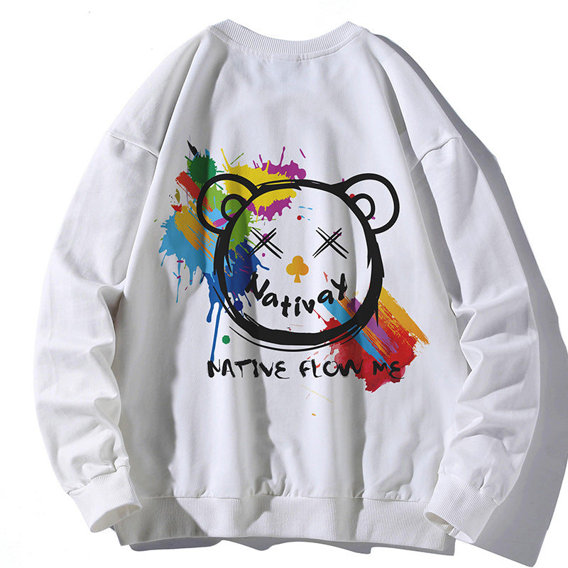 Round Neck Hoodie Long Sleeve Jacket For Men