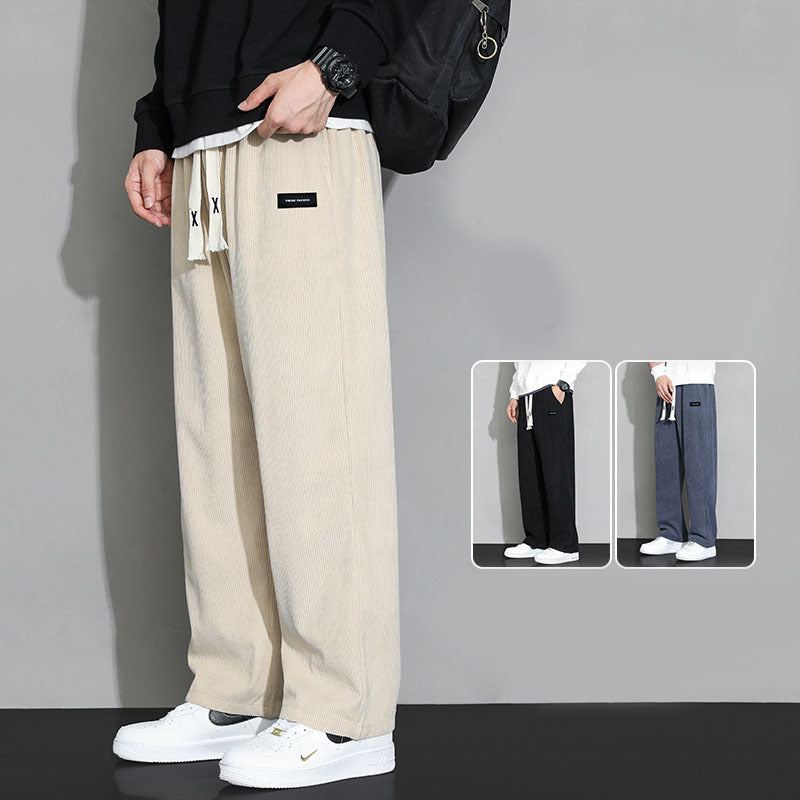 Men’s Loose Wide-Leg Straight Casual Pants